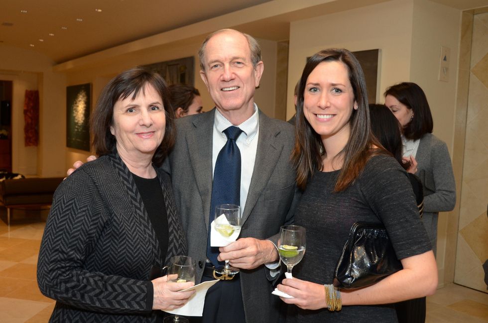 Leslie and Brad Bucher, from left, with Emily Klim at the MFAH Contemporary party January 2014