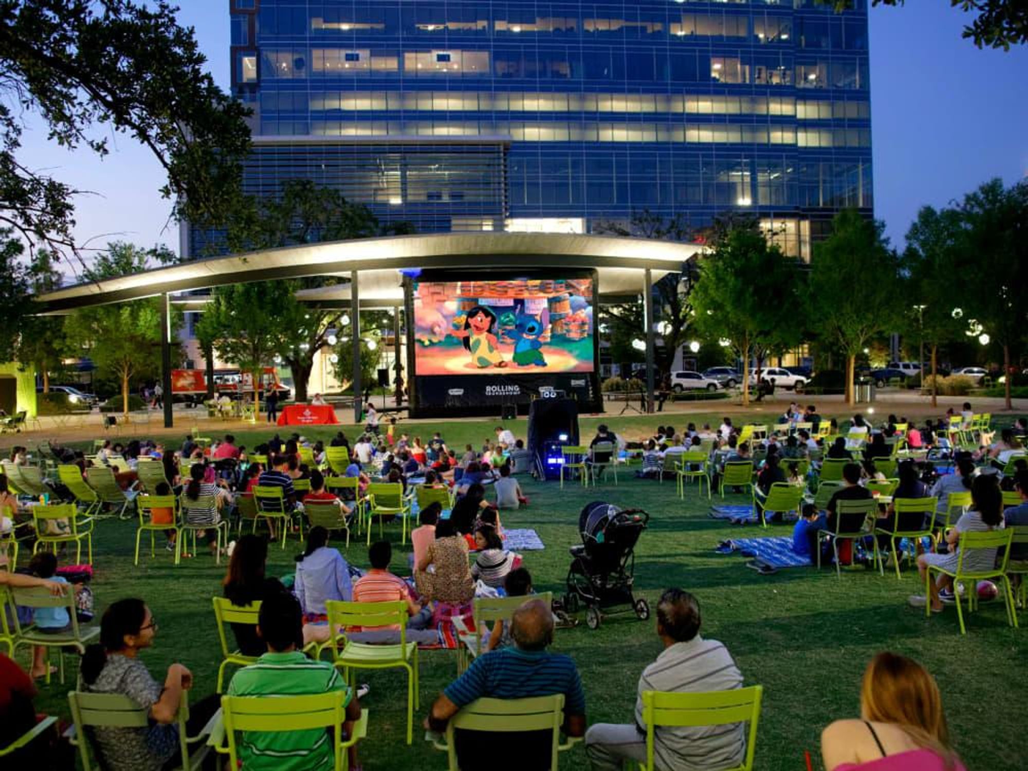 Levy Park movie screening Houston
