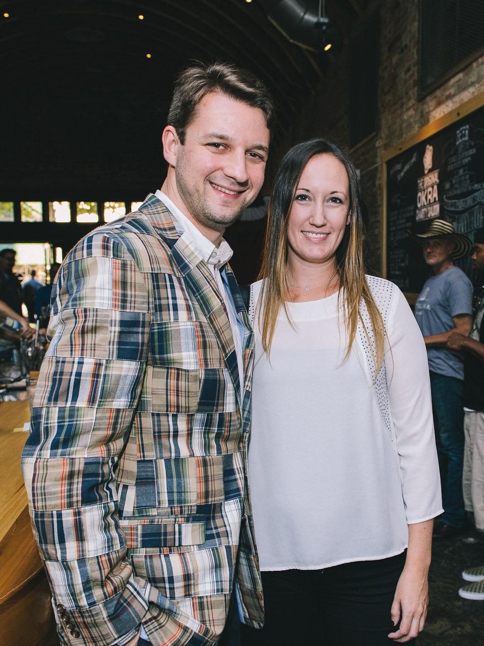 Liam Bonner and Allison Lott at the Houston Symphony Young Professionals Backstage kick-off party