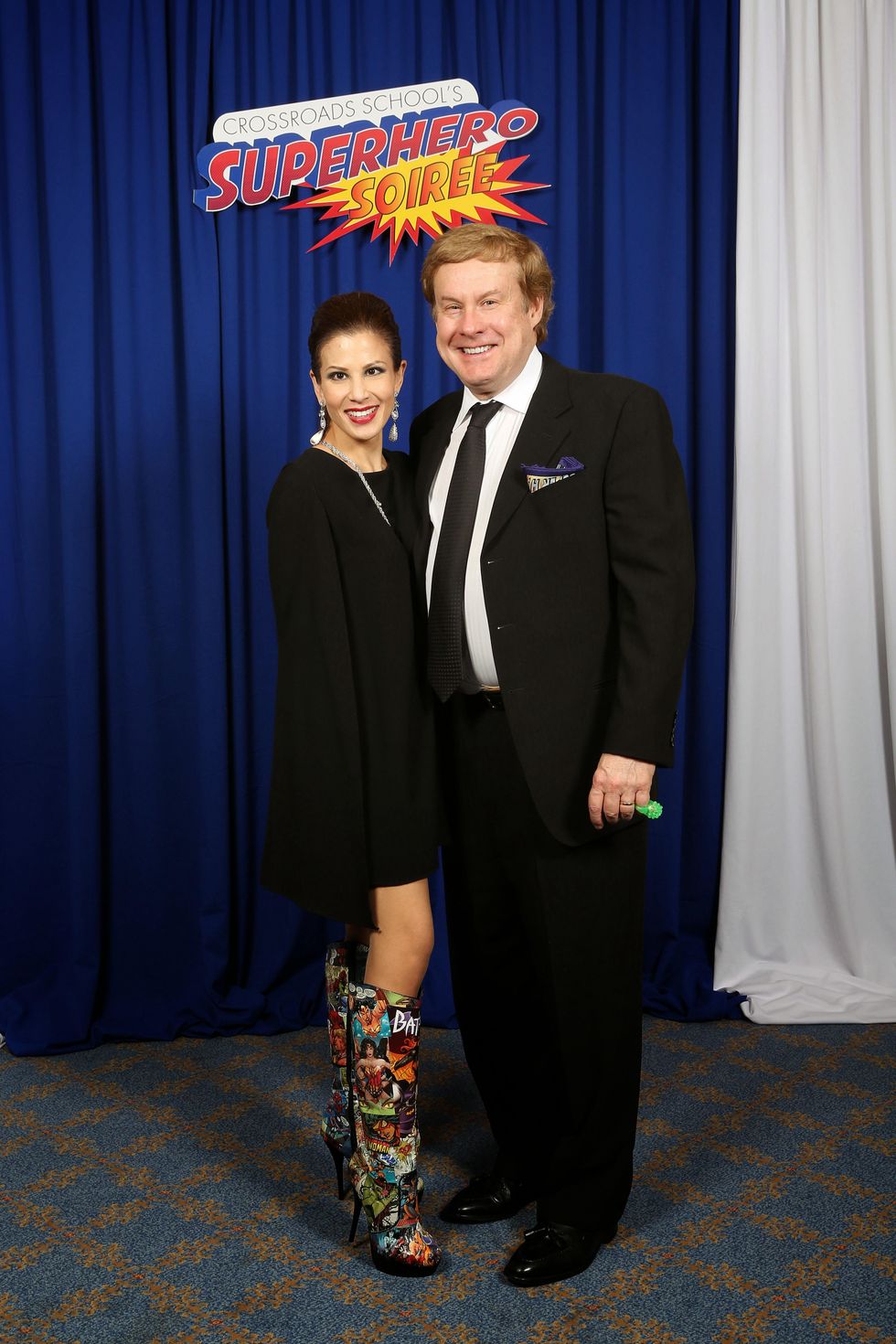 Liane and Charles Harrell at Crossroads School's "Superhero Soiree" Gala February 2015