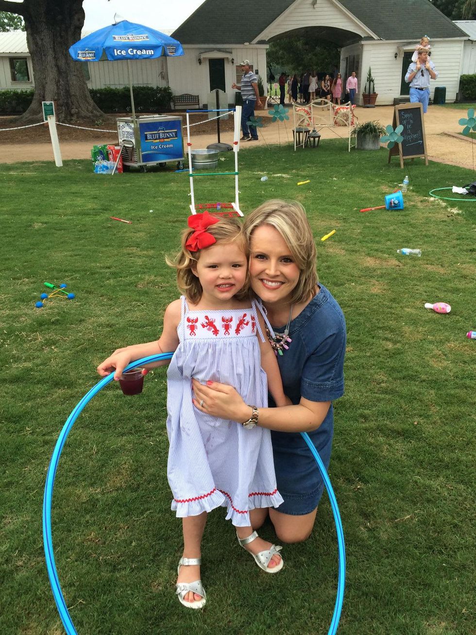 Lillian Vaughn, left, and Alli Vaughn at the Yellowstone Academy polo party April 2014