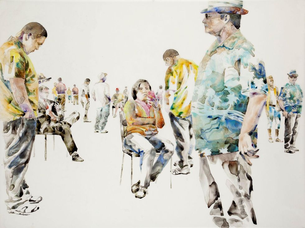 Lillian Warren at Anya Tish Gallery Lillian Warren, Waitscape 48 36x48