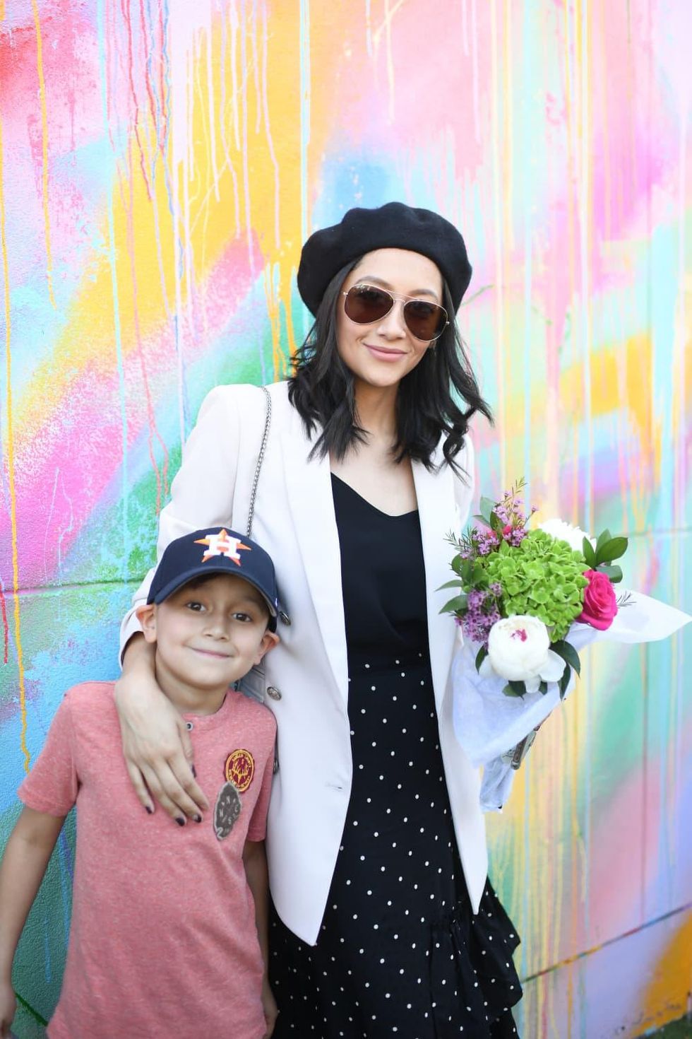 Lilly Beltran and son at Color Me Please launch