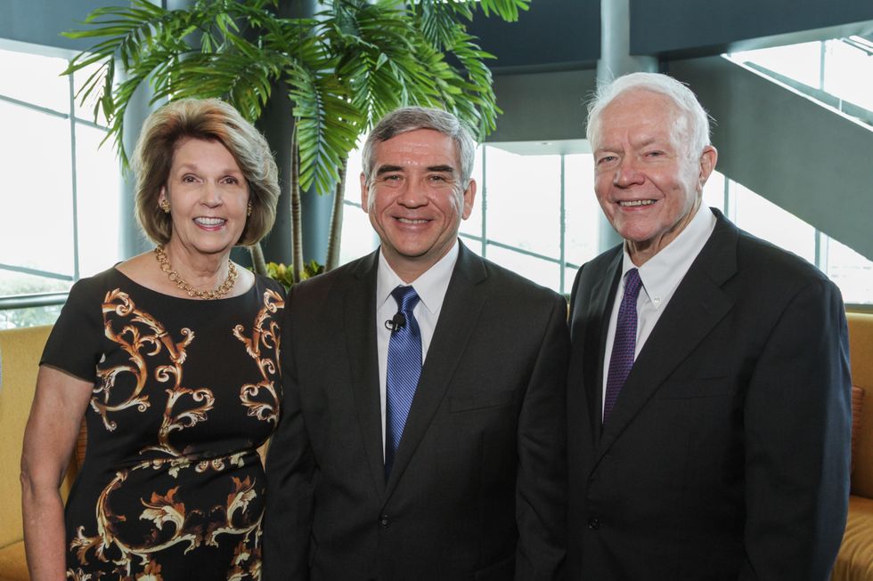 Lilly Kucera Andress, from left, Michael Durant and Thurmon Andress at the Salvation Army annual luncheon November 2014