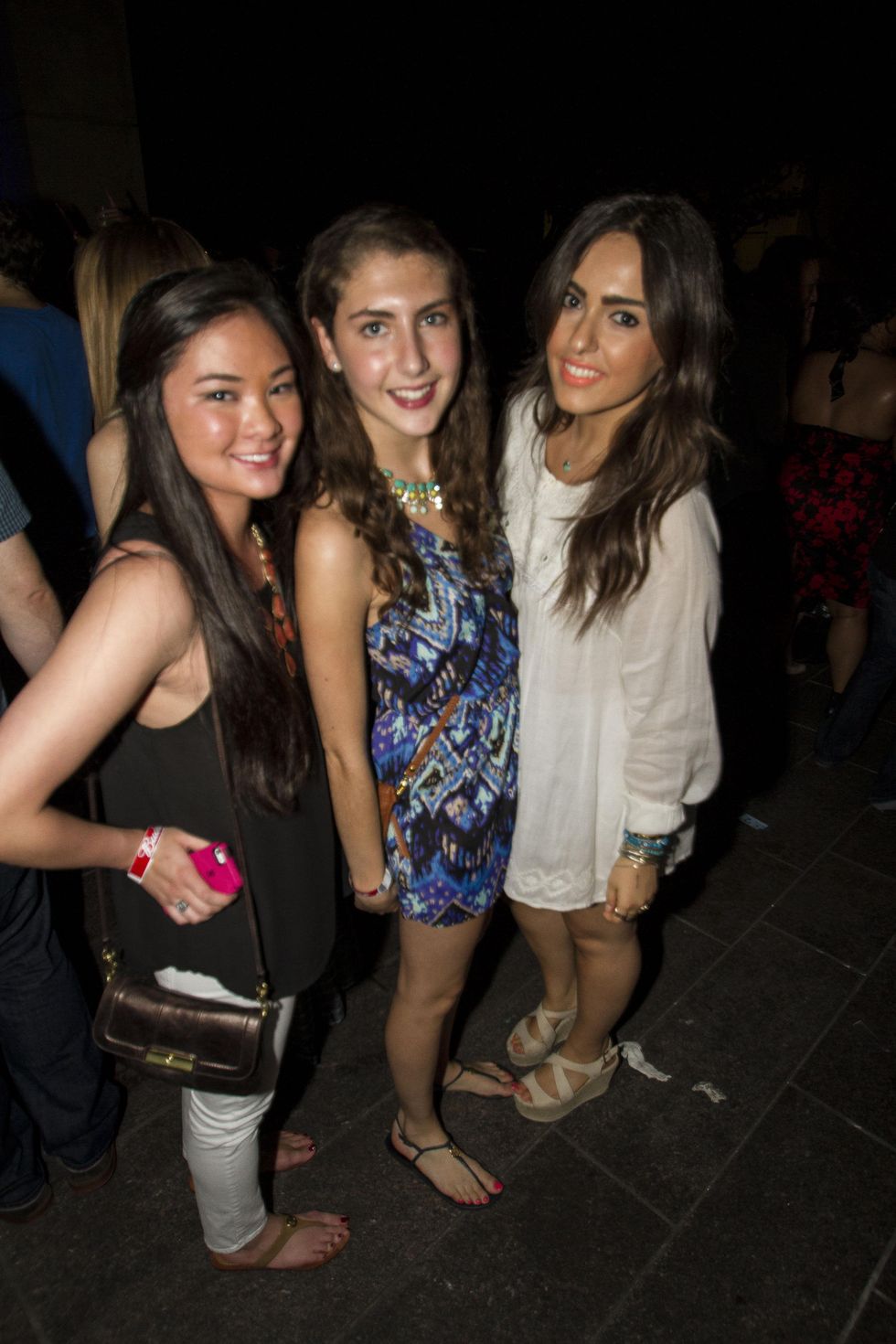Lilly Pham, from left, Marisol Moran and Golbou Sharit at the MFAH Mixed Media Party June 2014