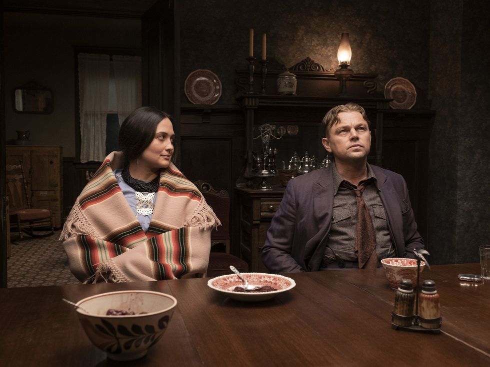 Lily Gladstone and Leonardo DiCaprio in Killers of the Flower Moon