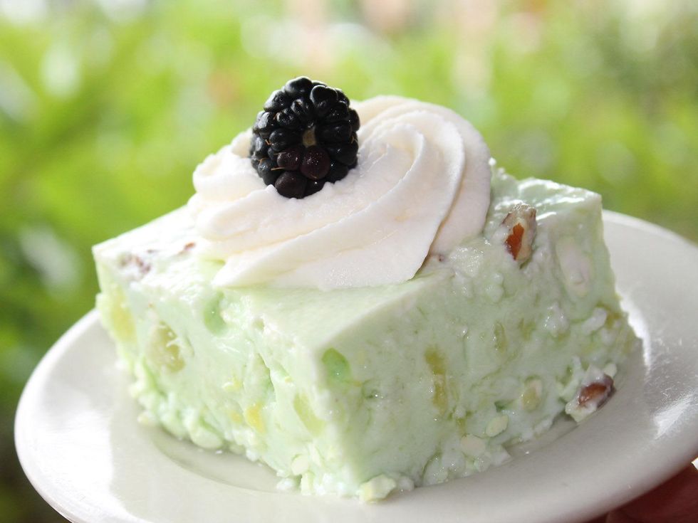 Lime Congeal whipped cream blackberries Luby's closeup