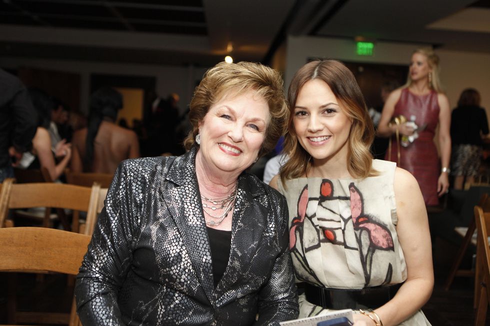 Linda Knapp, left, and Caroline Knapp at the David Peck runway show September 2014