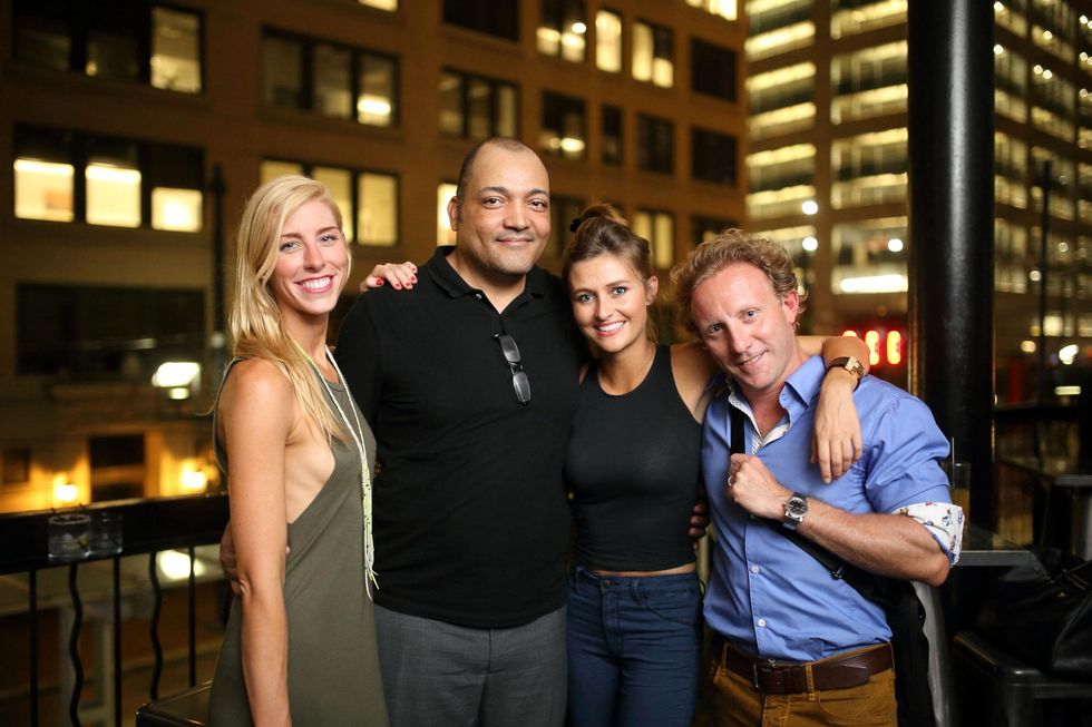 Lindsey George, Esteban Gorospe, Kelly Nicholas and Alex Vila at the Springbok restaurant kick-off party July 2014