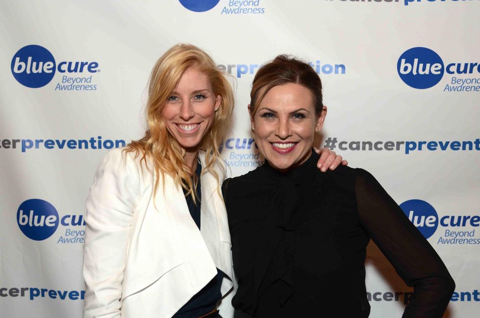 Lindsey George, left, and Laura Pettitt at Blue Cure Young Professionals February 2014.
