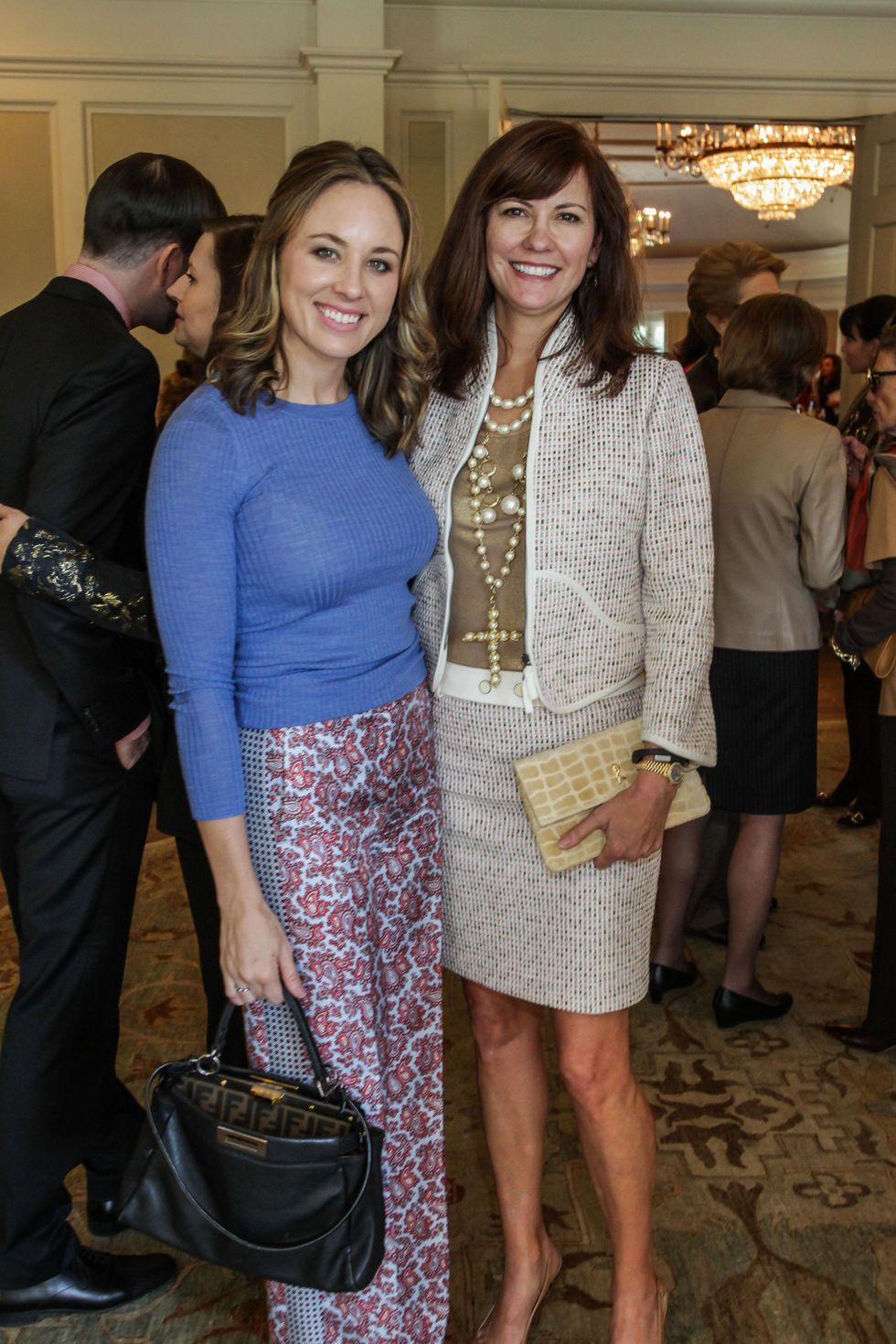 Lindsey Radcliffe, left, and Angie Roberts at the Huffington Center on Aging luncheon October 2014