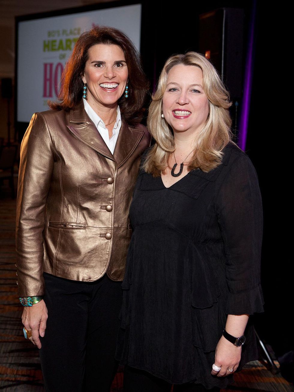 Lisa Malosky, left, and Cheryl Strayed at Bo's Place luncheon February 2014