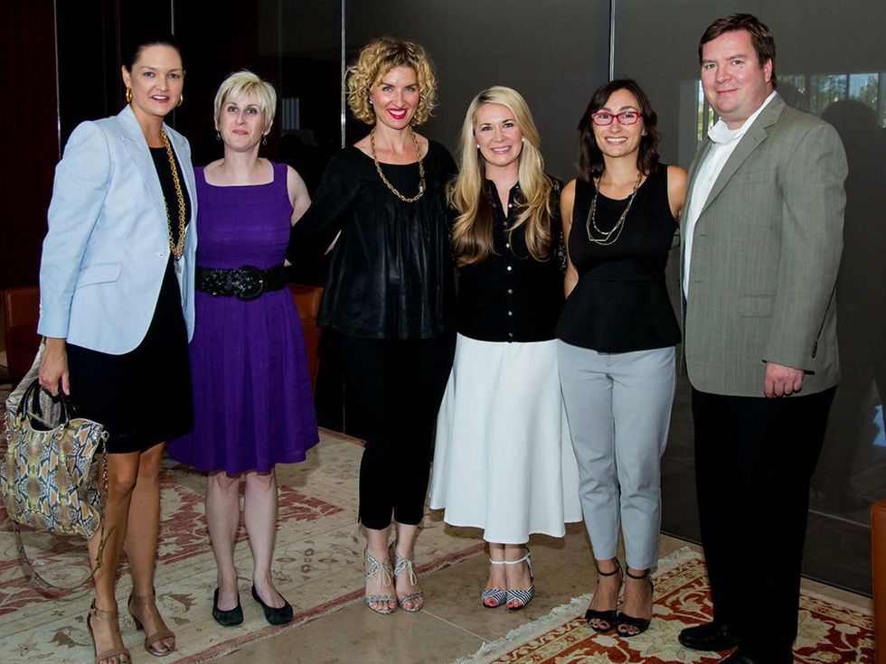 Lisa Pounds, from left, Nicole Longnecker, Rebecca Lowe, Misti Pace-Krahl, Brooke Behrens and Andrew Pyrih at the Aga Khan Foundation Emmisary awards reception September 2014