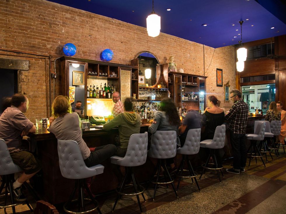 Little Dipper Bar Houston people at bar January 2014