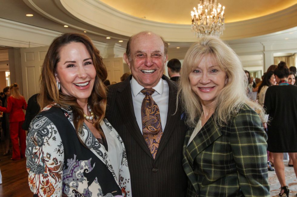 Liz Glanville, from left, Jodie Hoffer and Astrid Van Dyke at the Huffington Center on Aging luncheon October 2014