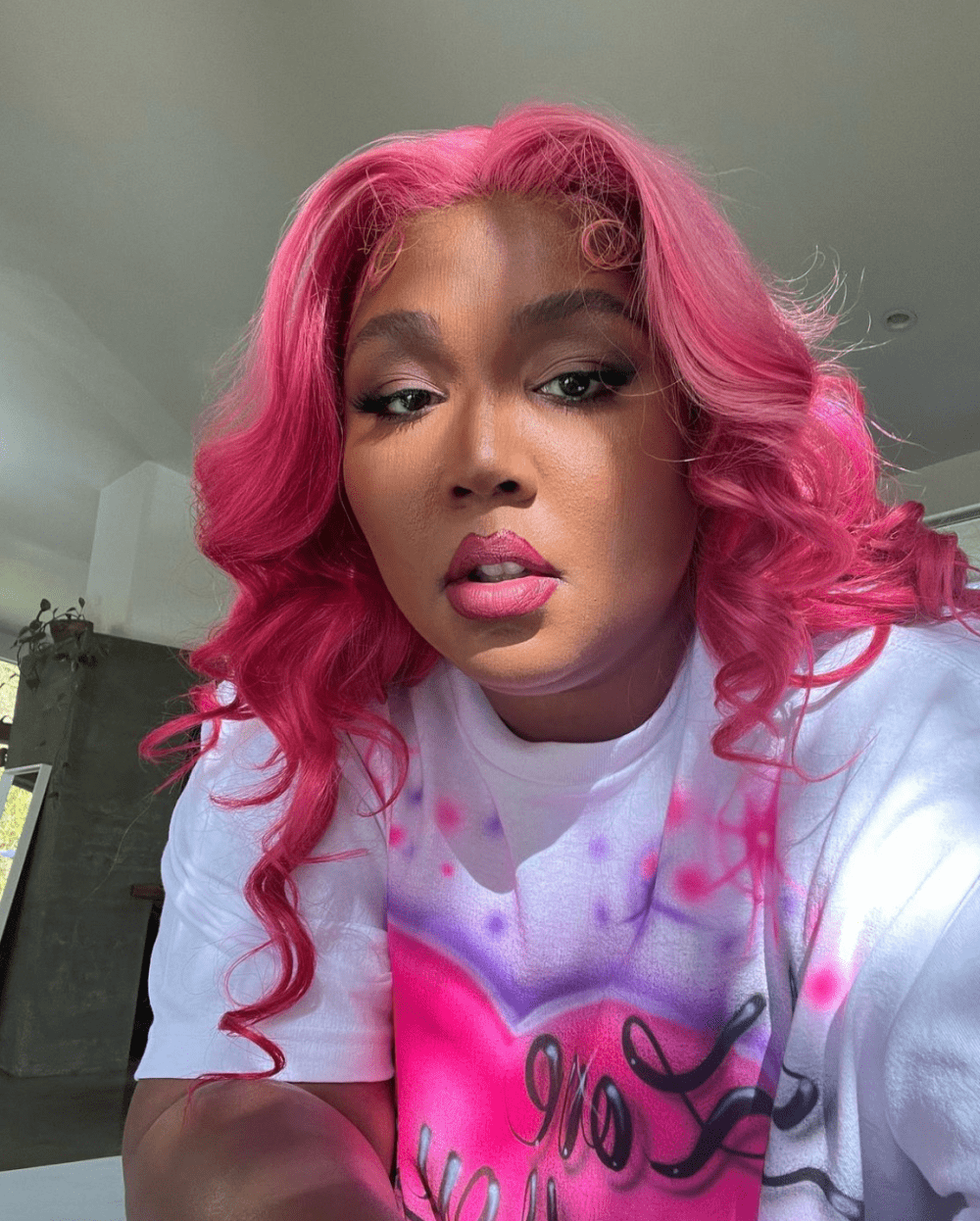 Lizzo pink hair