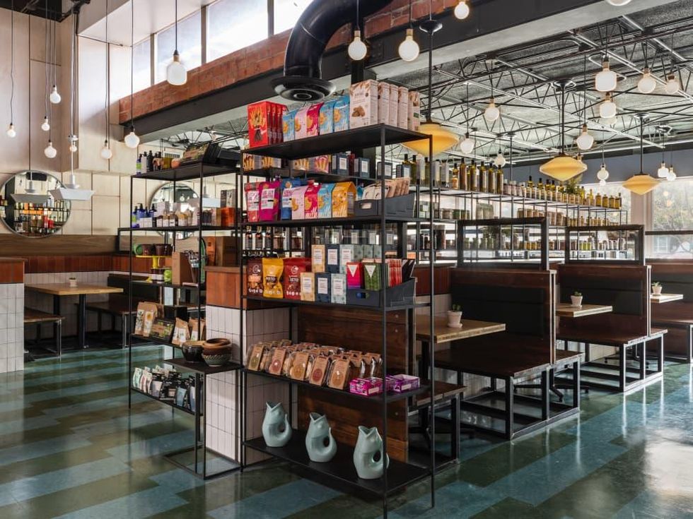Local Foods Market shelves and seating
