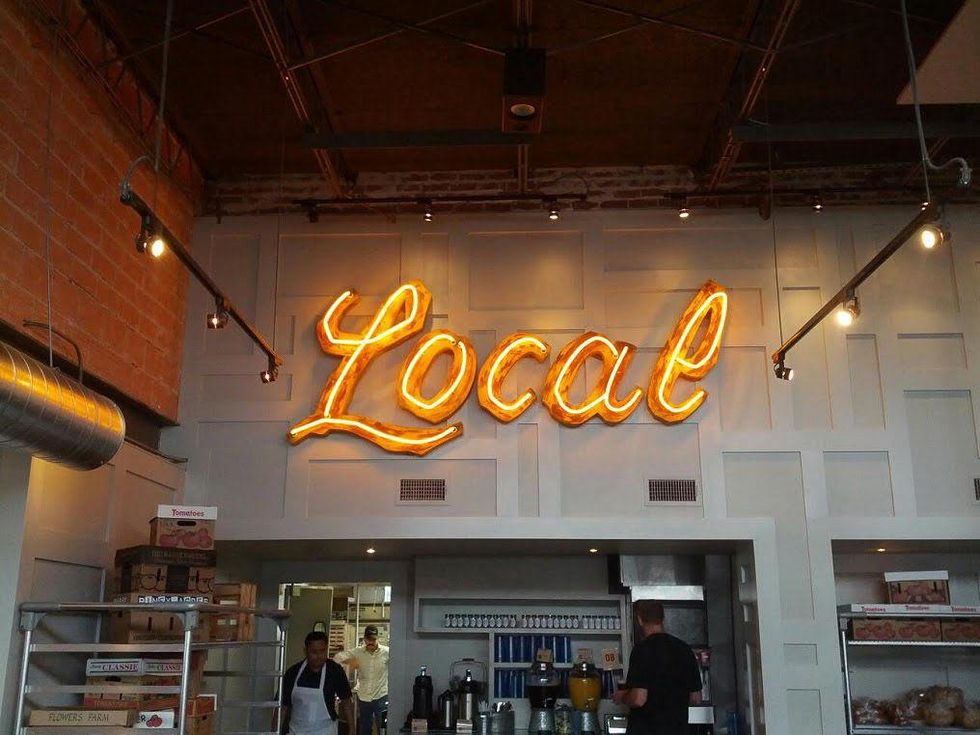 Local Foods neon sign interior