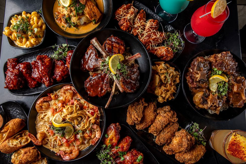 Locker Room sports bar food spread