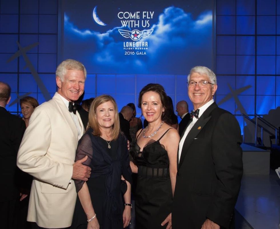 Lone Star Flight Museum gala 5/16 Barry Hunsaker, Linda Hunsaker, Karen Rozzell, Scott Rozzell