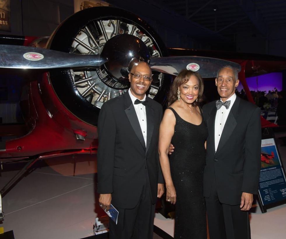 Lone Star Flight Museum gala 5/16 George Hanks, Angela Joubert, Cedric Joubert