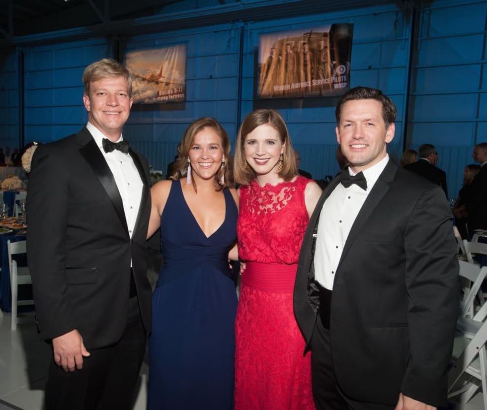 Lone Star Flight Museum gala 5/16 Skyler Schawe, Katy Schawe, Melissa Shrewsbury, Ben Shrewsbury