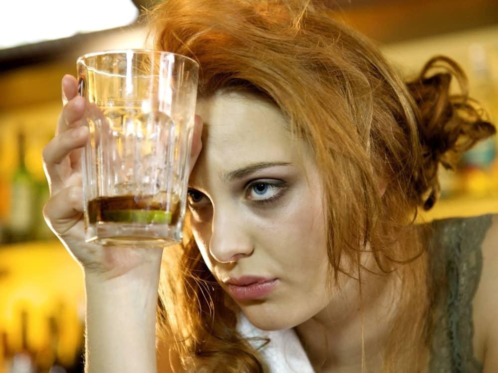 looking miserable at party