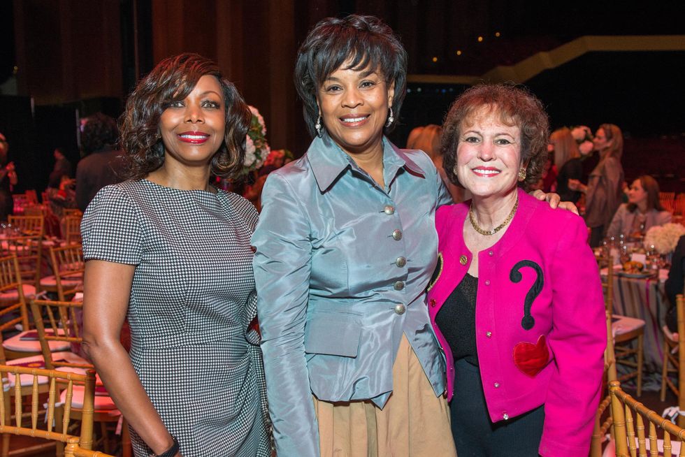 Lori Clemmons, from left, Eileen Lawal and Regina Rogers at the SPA luncheon with Lauren Bush Lauren October 2014