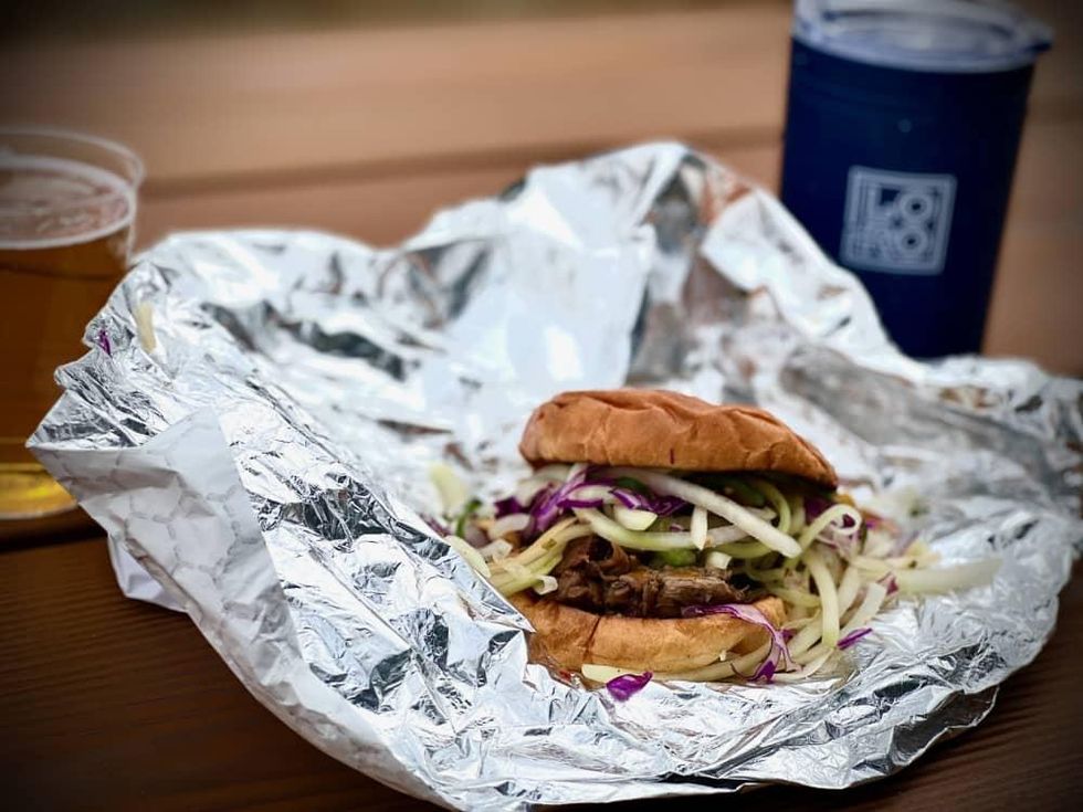 Loro Houston construction brisket sandwich