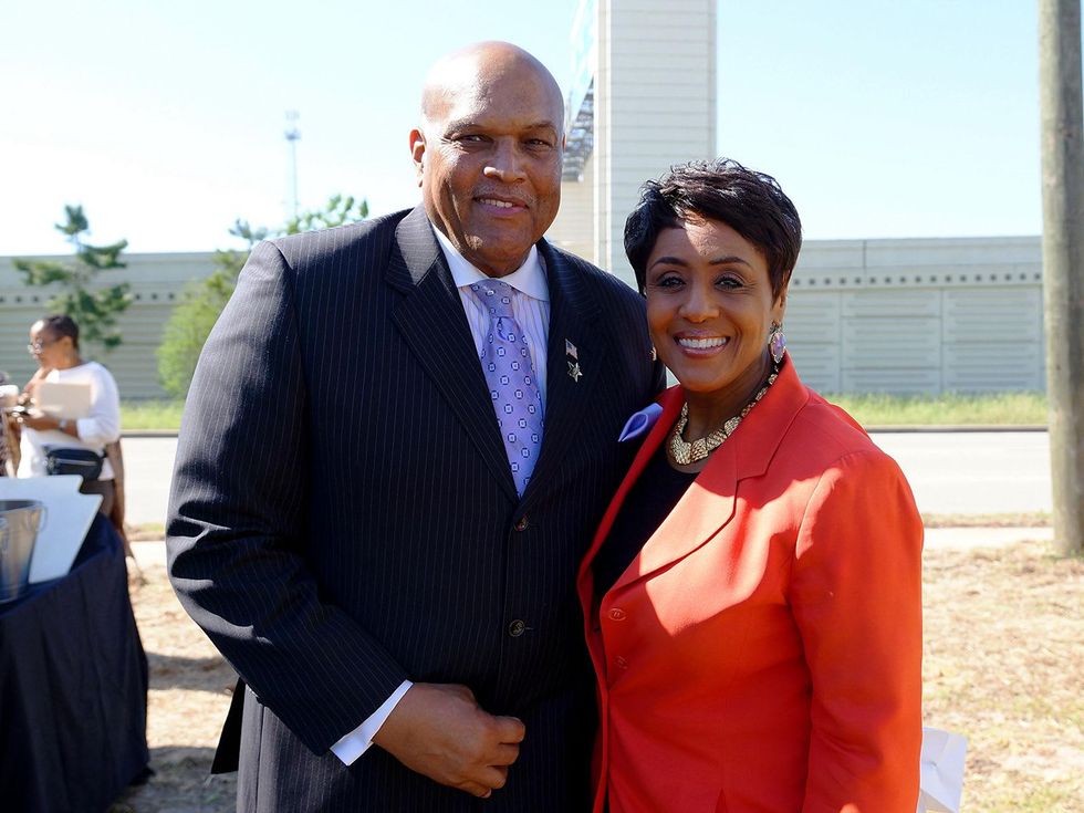 Lou Gregory and Linda Lorelle at the BMW West groundbreaking party April 2014