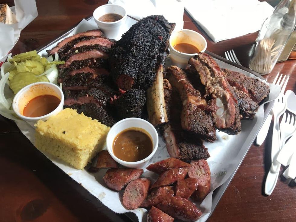 Louie Mueller barbecue tray