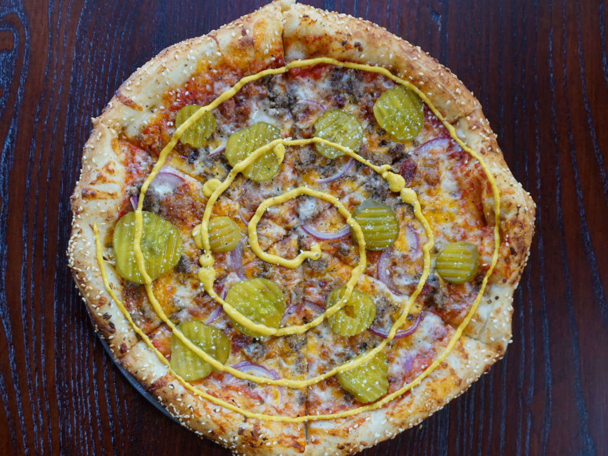 Love Buzz Pizza Pub hamburger pizza