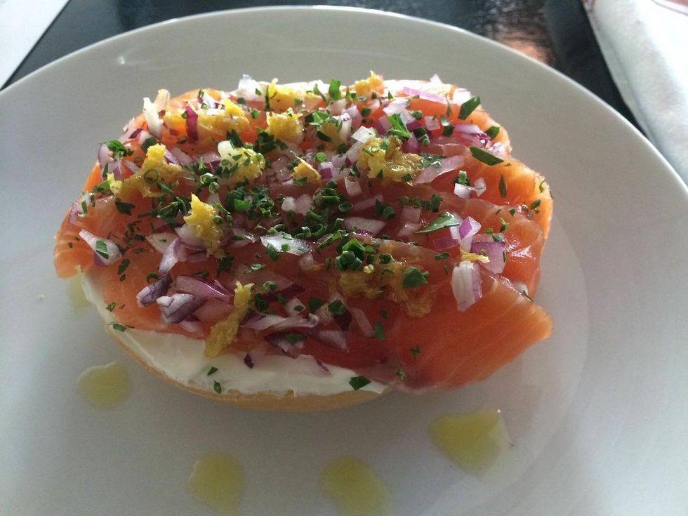 Lox bagel Bosta Wine and Coffee