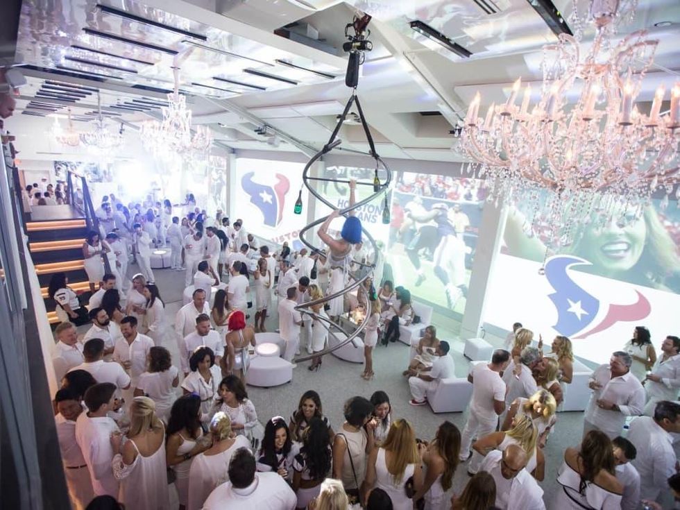 Loya Texans White Out party, 9/16 decor