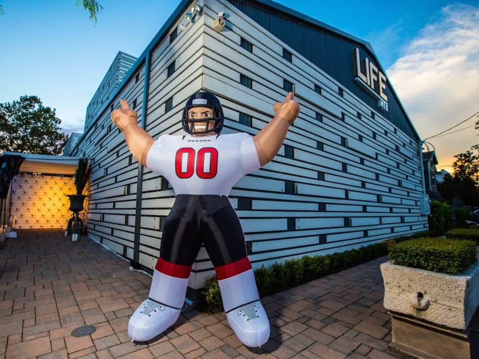 Loya Texans White Out party, 9/16 decor