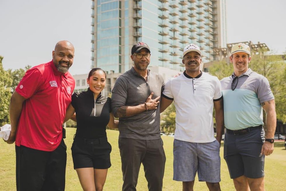 Lucille's 1913 golf tournament Hermann Park Moochie Norris, Maggie Noel, Chris Williams, Steve Francis and Owen Daniels
