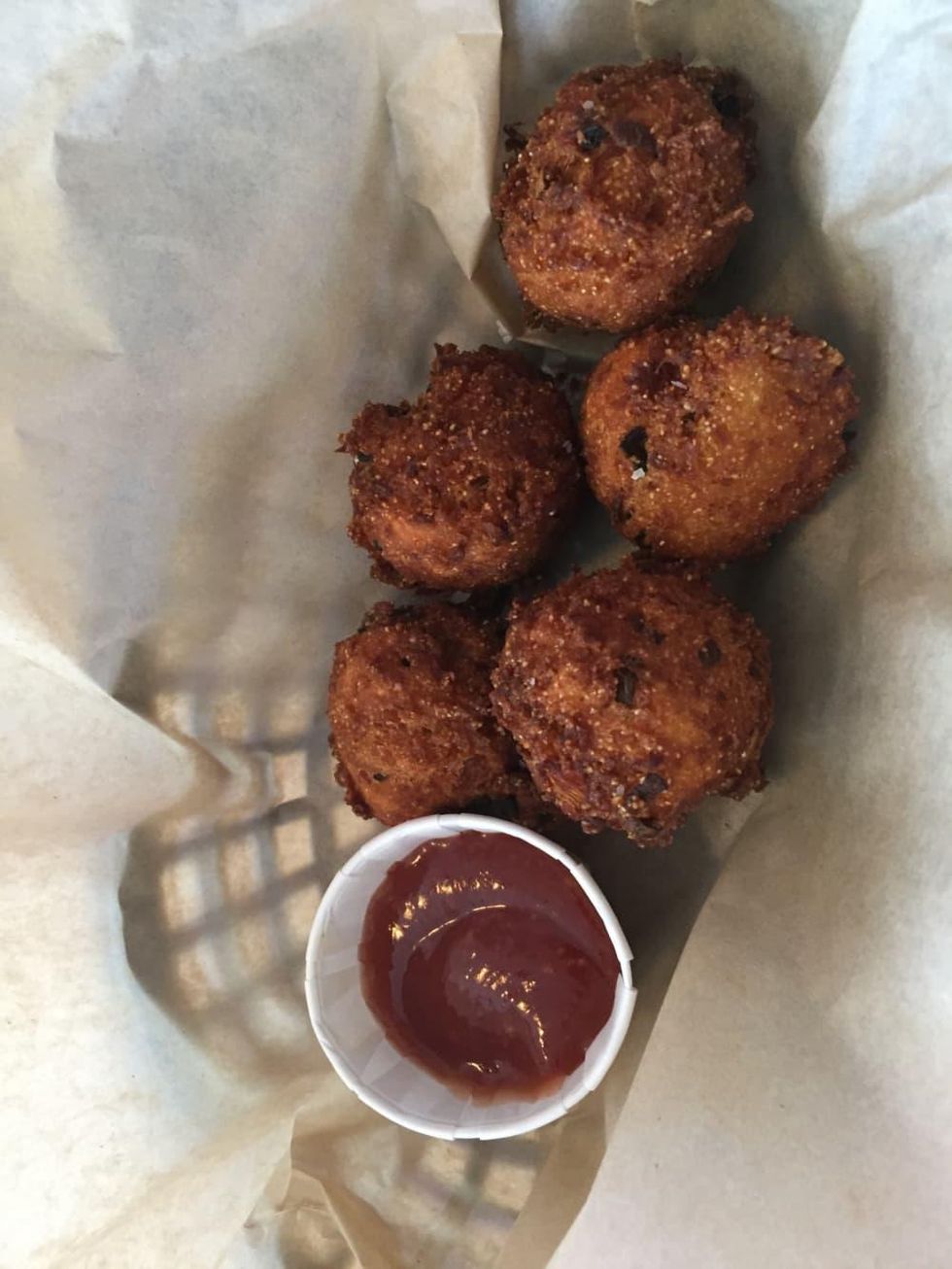 Luv Me Tenders crab hushpuppies