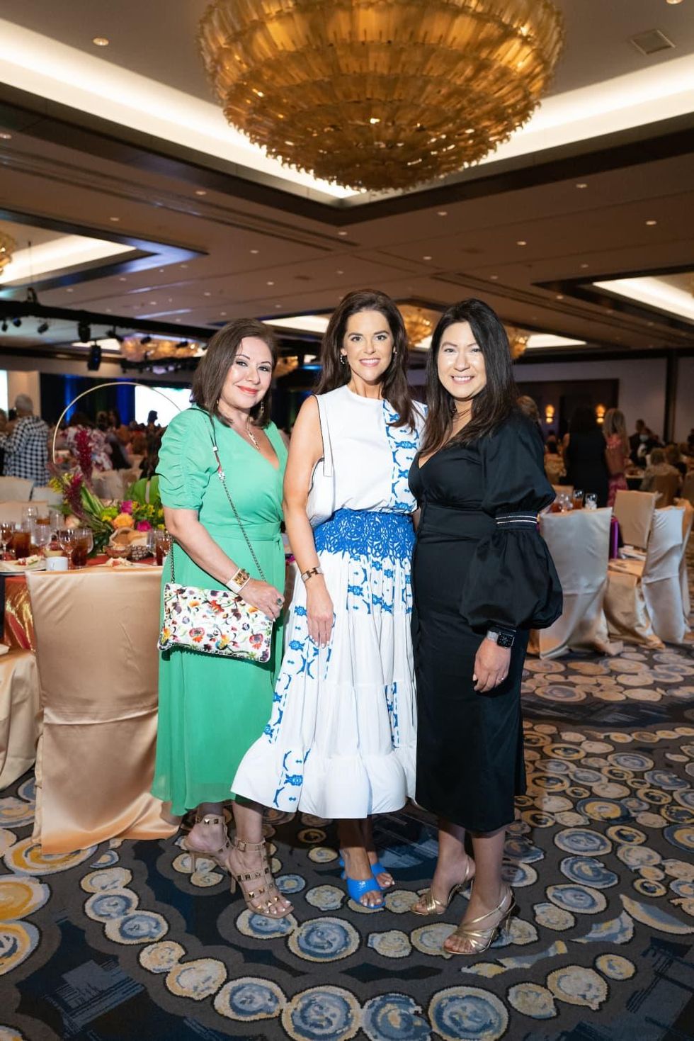 LWI Houston 2021 fashion show luncheon Debbie Festari, Ann Ayre, , Ileen Martinez