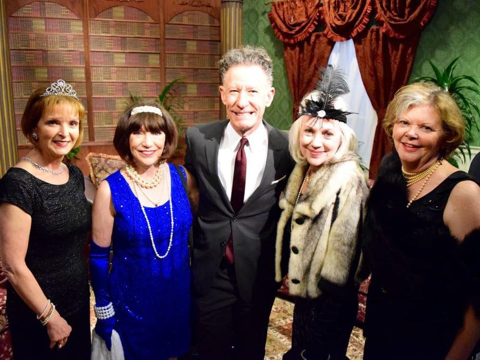 Lynda Steinway, Marilyn Ingham, Lyle Lovett, Suzanne Webb, Boone Bullington at Manor of Speaking Downton Abbey taping