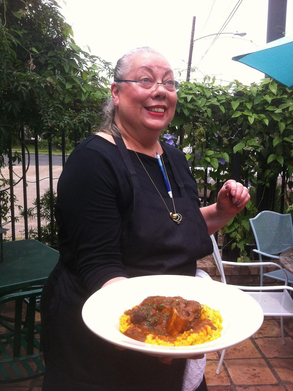 Lynette Hawkins and longhorn osso bucco