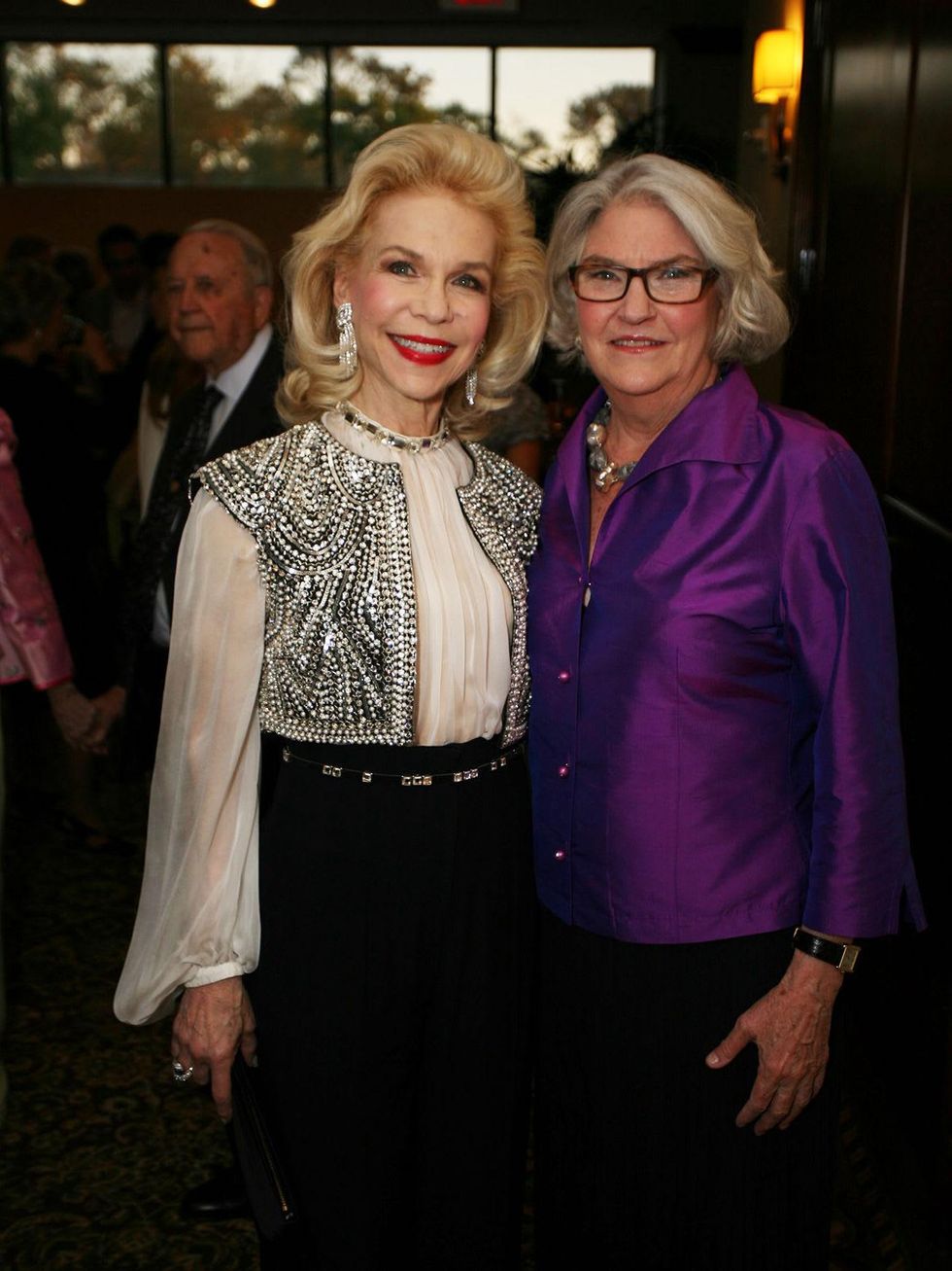 Lynn Wyatt, left and Rebecca Eaton at Masterpiece Evening April 2014