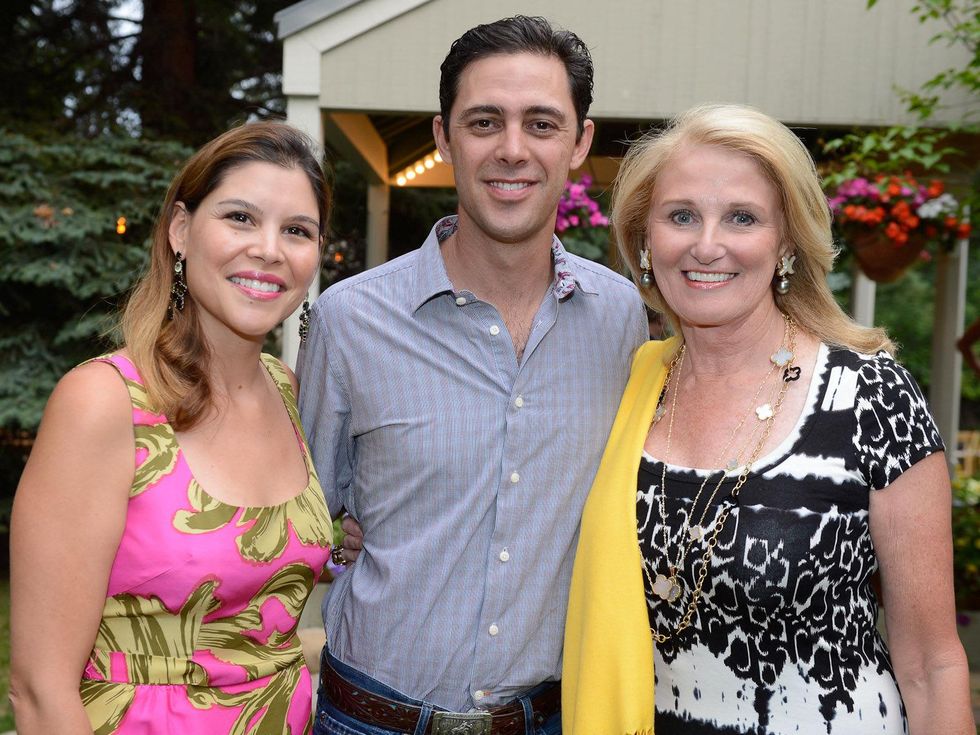 M.D. Anderson events in Aspen Hines reception Estela Cockrell and David Cockrell, Denise Monteleone July 2013