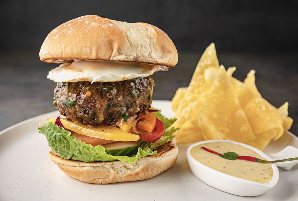 M Express Thai Kitchen basil beef burger