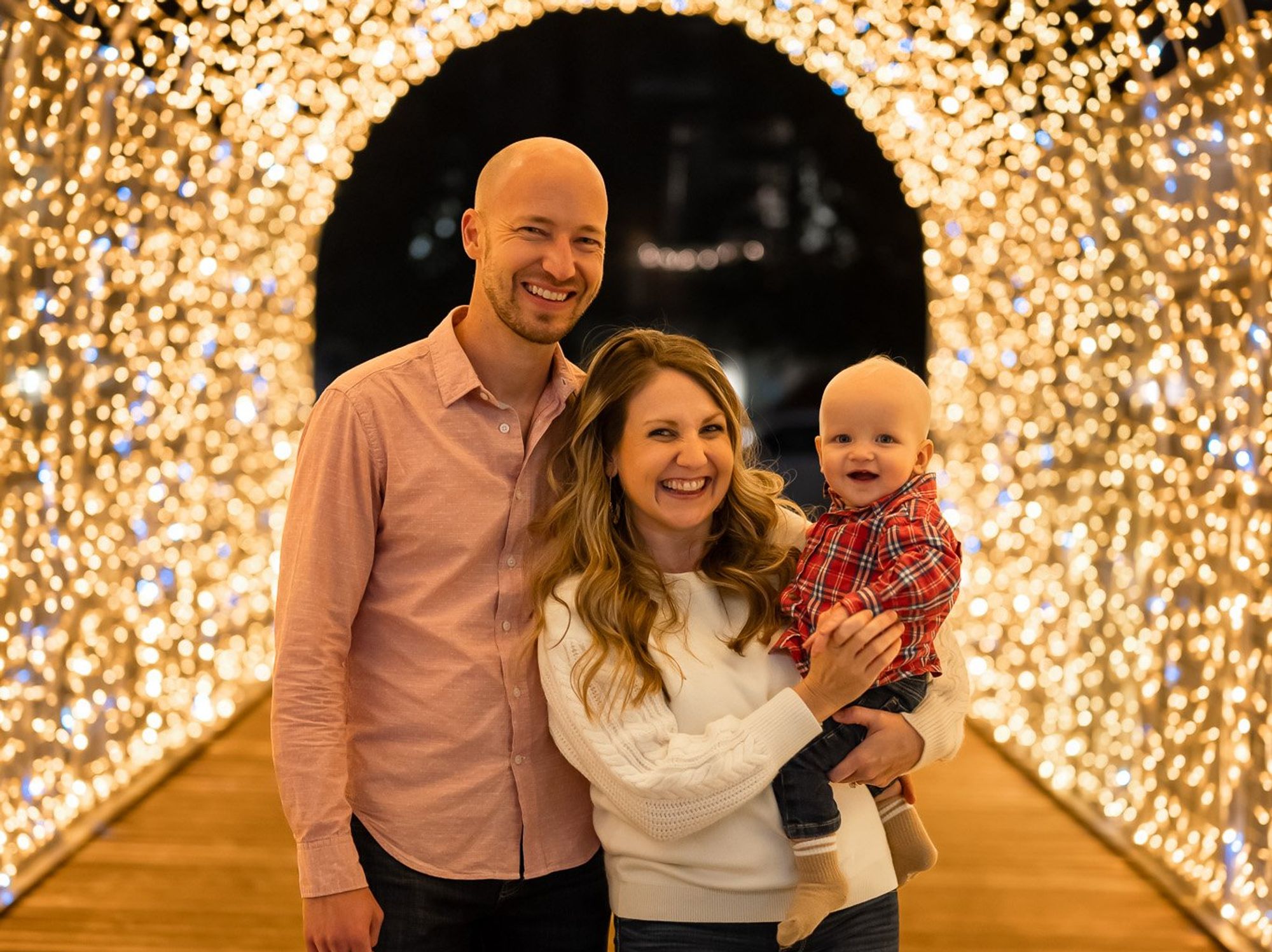 M-K-T Holiday Light Tunnels family photo
