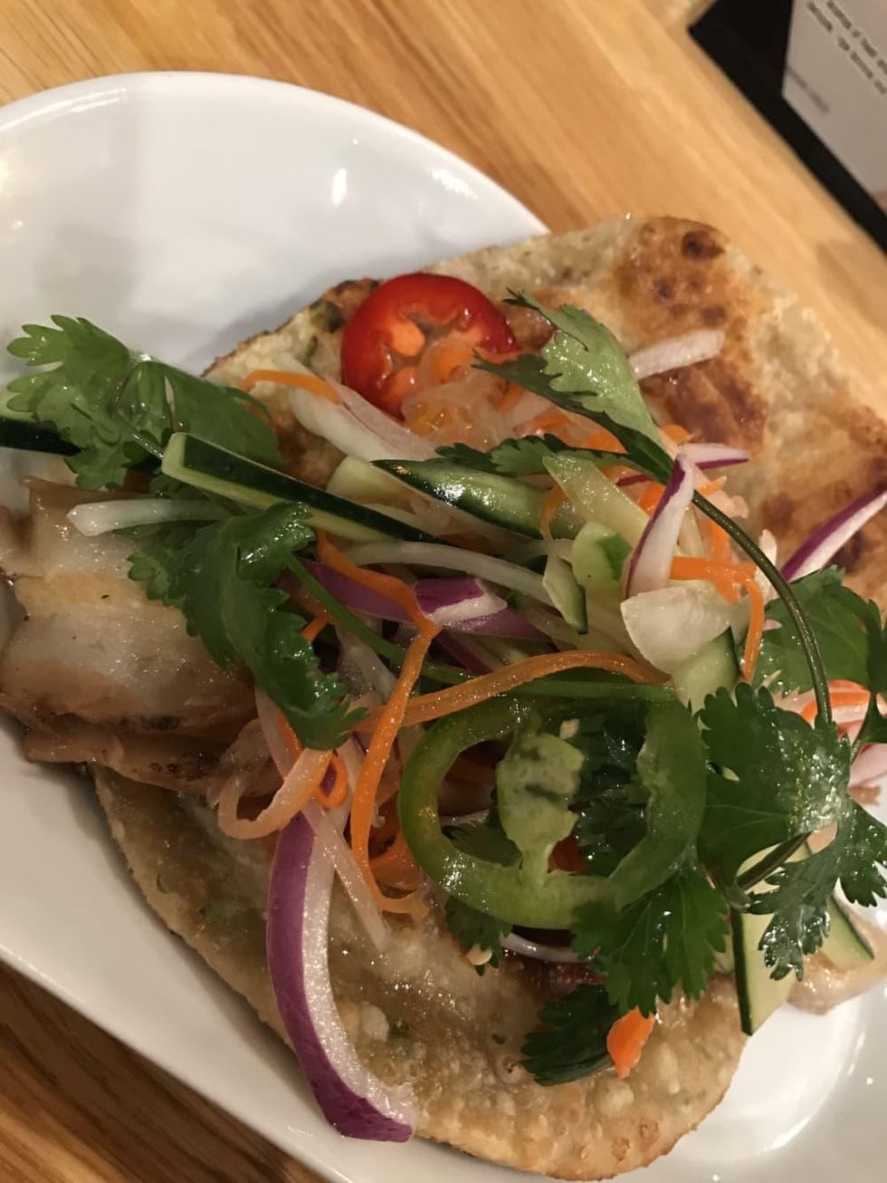 Maba Pan-Asian diner pork belly taco