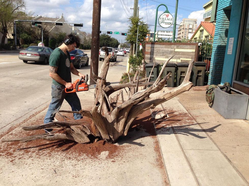 Made at new Living Cooper Meadors CHECK NAME with chainsaw