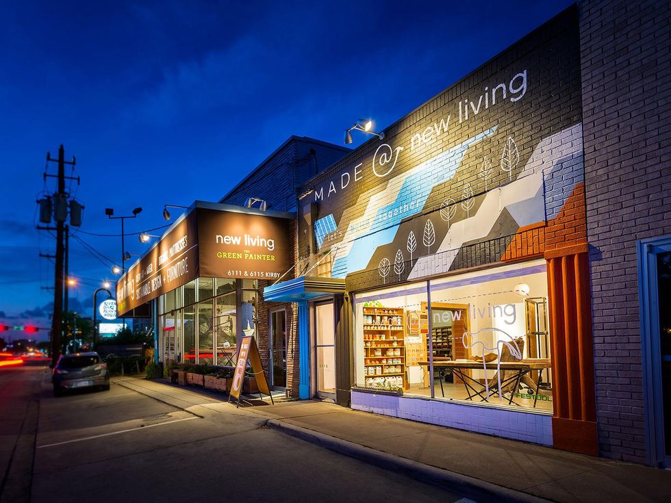 Made at New Living store front exterior night June 2014