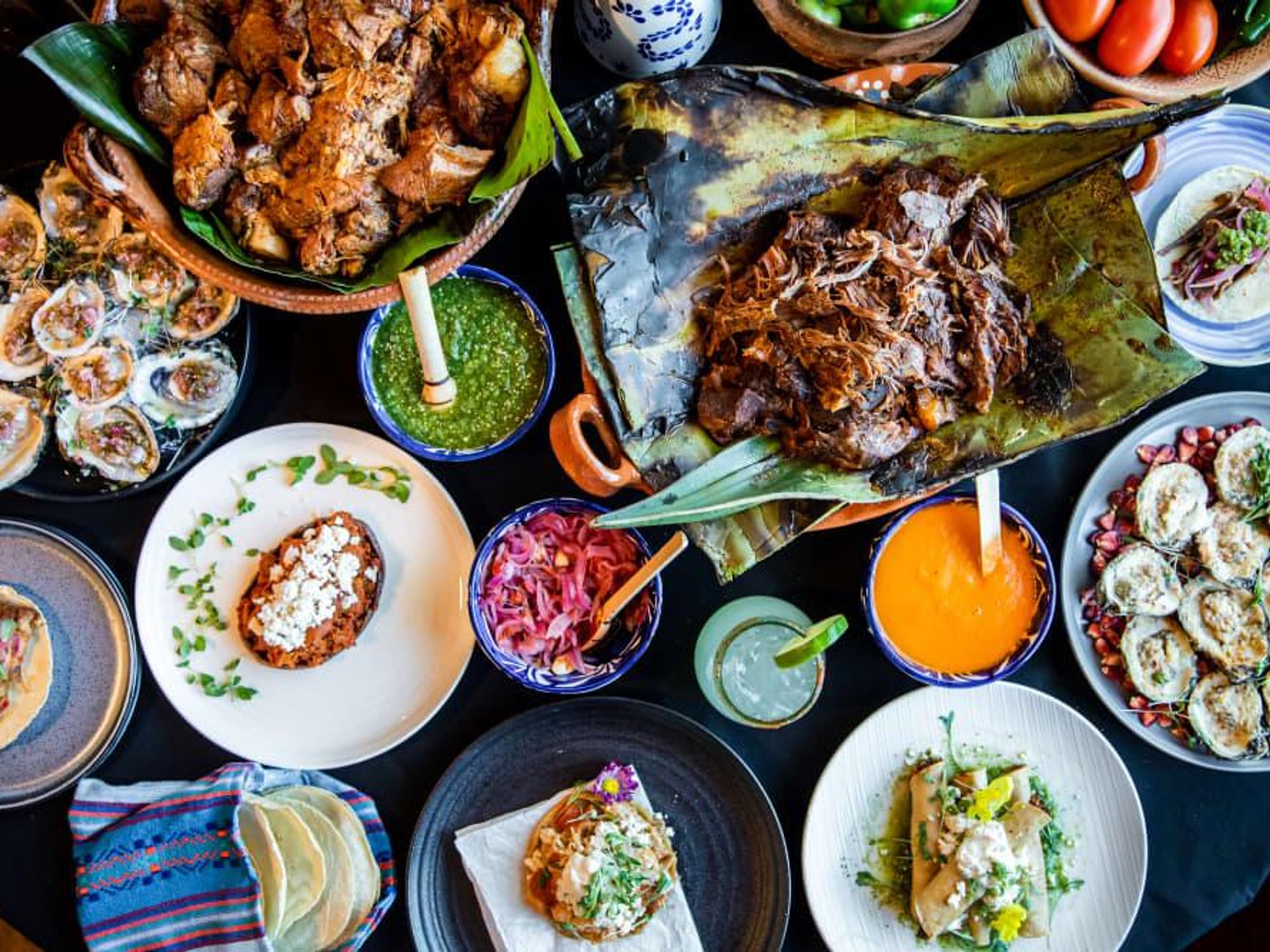 Maize restaurant food spread