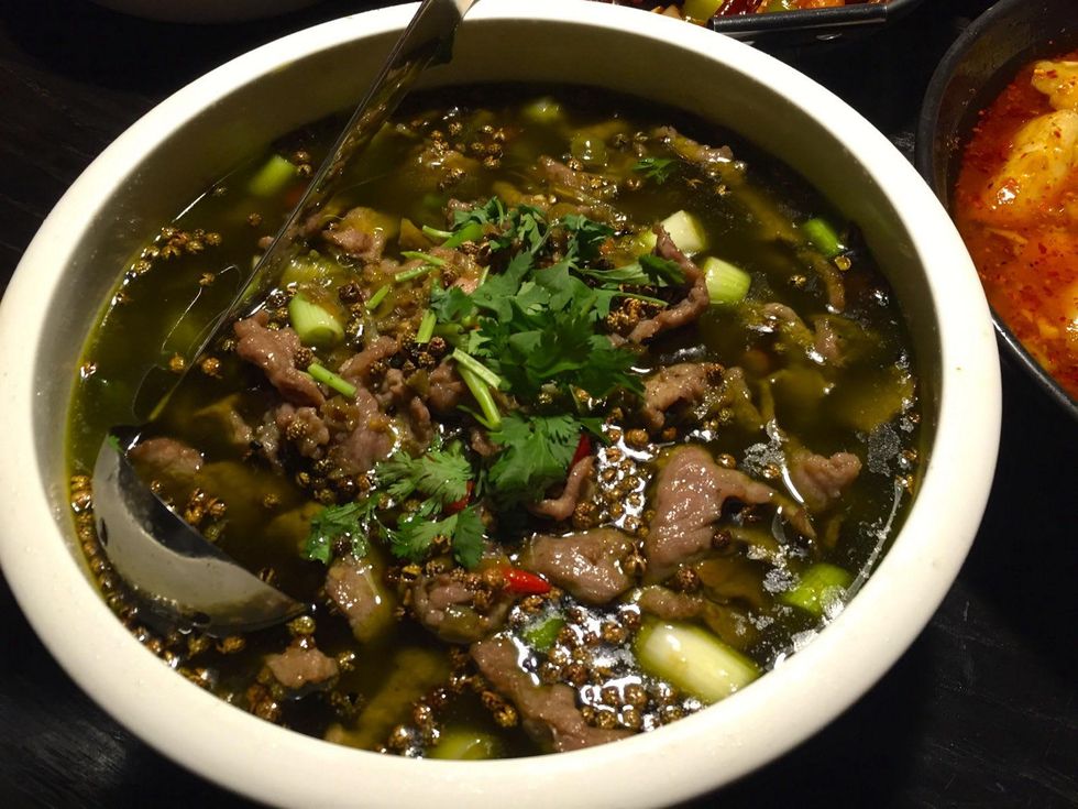 Mala Sichuan green peppercorn beef