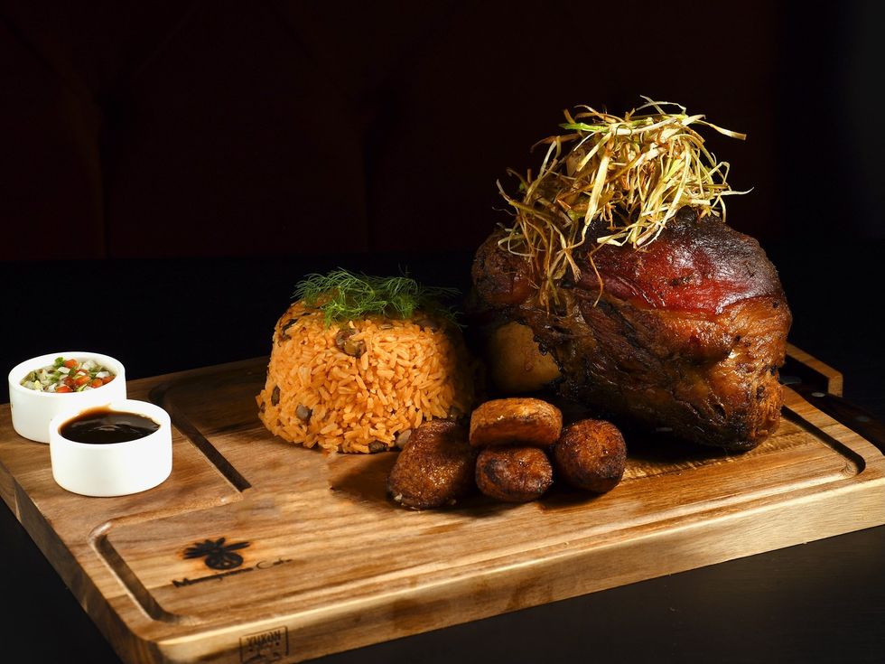 Mamajuana Cafe roasted pork shoulder